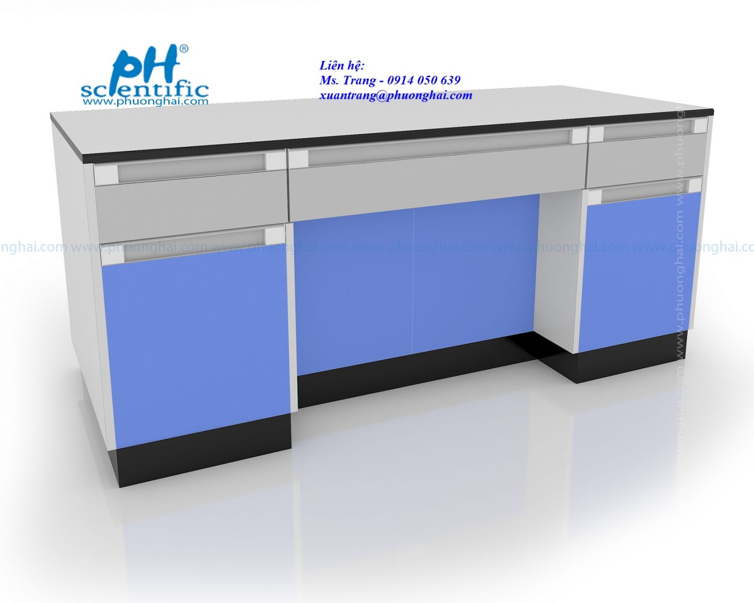 Bàn thí nghiệm áp tường - Wall Bench type E